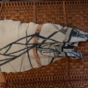 scarf 100%wool   light cream with grey a little light brow